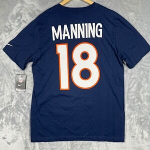 Nike Mens Denver Broncos Peyton Manning #18 Navy Blue NFL T-Shirt L NEW